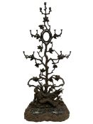19th century Dutch cast iron hallstand in the form of an ancient oak tree with a fallen soldier belo