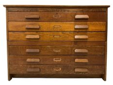 Mid-20th century oak plan or architects chest