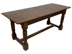 17th century design oak refectory dining table