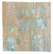 Persian Shiraz thick pile camel and cyan ground rug