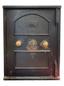 J. Hull. - large and heavy 19th century black painted cast iron safe