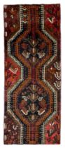 Persian tribal red ground runner rug