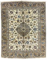 Persian Kashan ivory ground rug