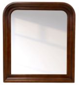 Stained beech overmantel mirror