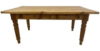 Traditional waxed pine dining or kitchen table