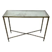 Contemporary faux bamboo console or side table