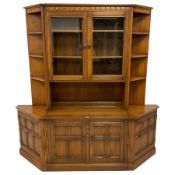 Ercol - 'Mural' sectional elm wall display unit