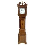 Richard Swaine of Stratford on Avon - 19th century 30-hour oak and mahogany longcase with a painted