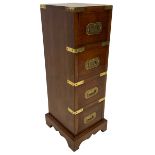 Small military design mahogany pedestal chest