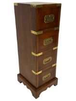 Small military design mahogany pedestal chest