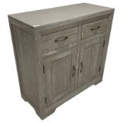 Wash grey and wood finish cabinet