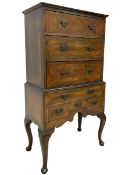Early 20th century Queen Anne design walnut chest-on-stand