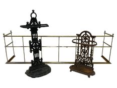 Late 19th century brass and wrought metal fire fender