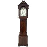 W. Phillips of Bromyard - 8-day mahogany longcase with a painted moon roller dial