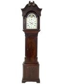 W. Phillips of Bromyard - 8-day mahogany longcase with a painted moon roller dial