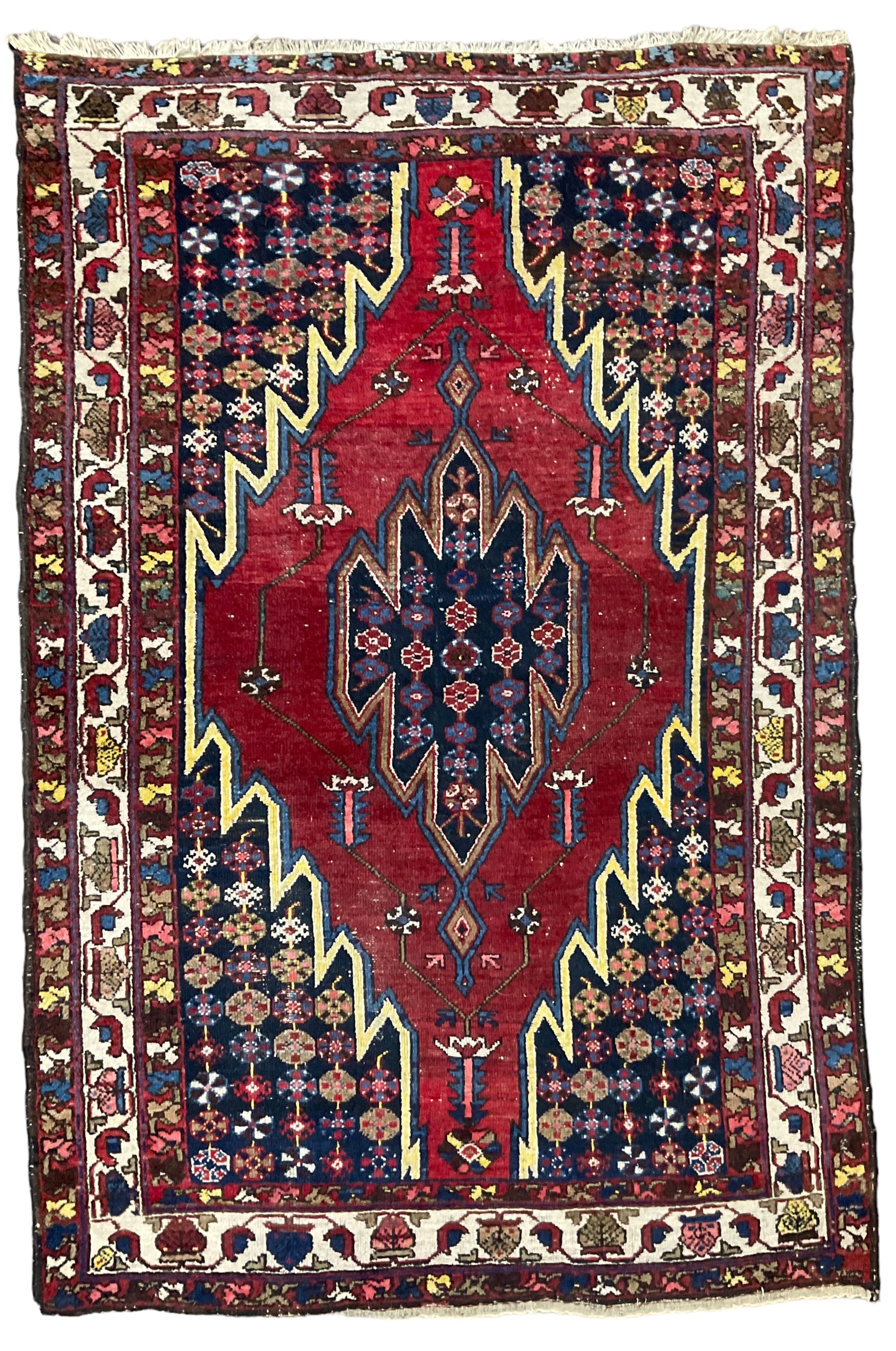 Persian Hamadan red ground rug