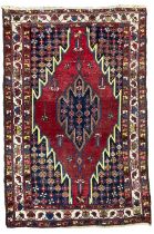 Persian Hamadan red ground rug