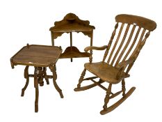 20th century elm and beech farmhouse rocking chair