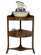 George III mahogany three-tier corner washstand