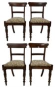 Set of four Victorian mahogany bar back dining chairs