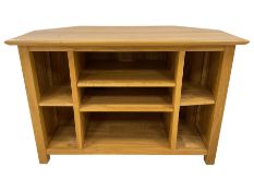 Light oak corner television stand