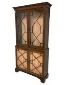 19th century mahogany bookcase on cabinet
