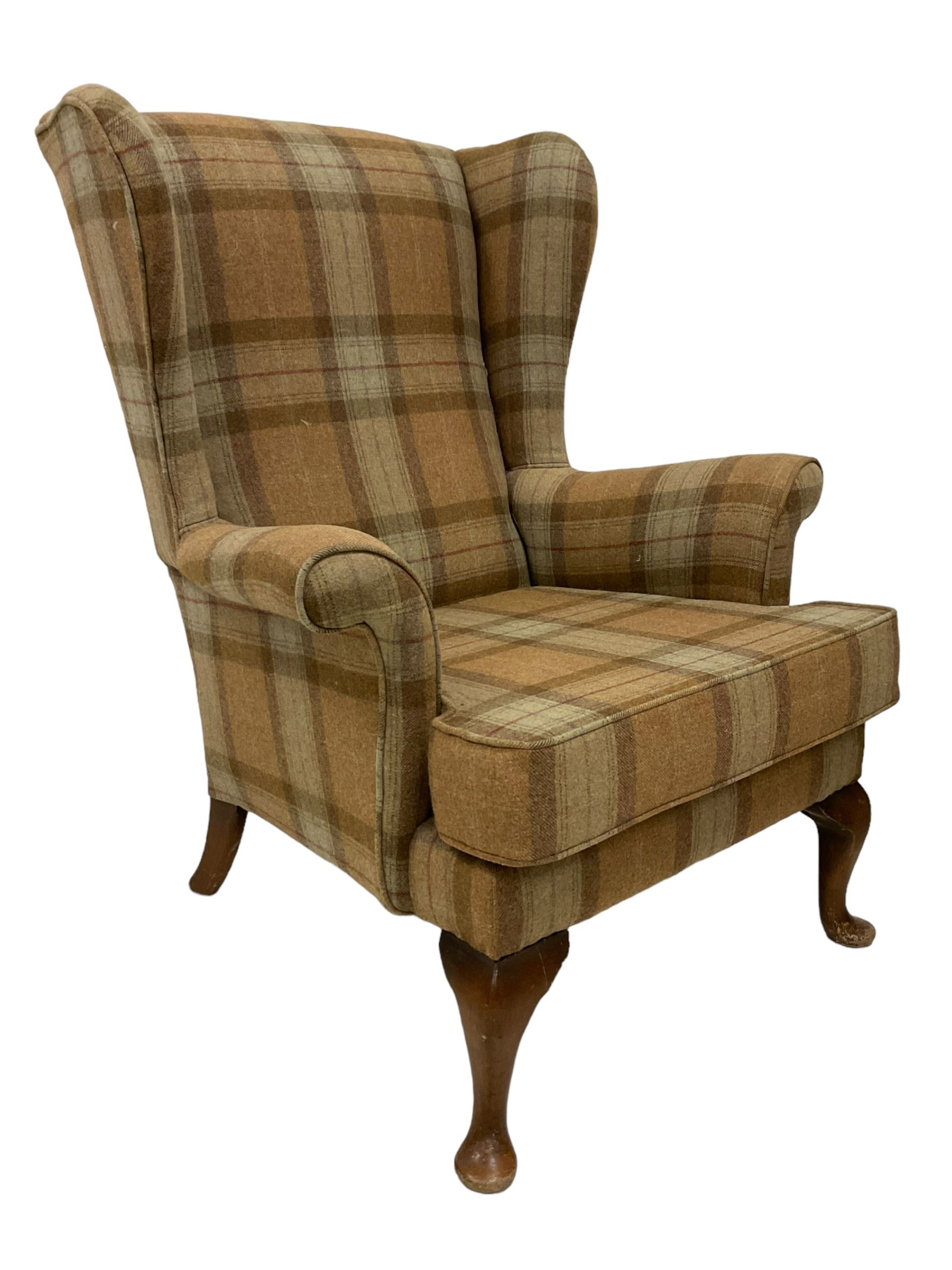 Parker Knoll - pair of Georgian design hardwood framed wingback armchairs - Image 2 of 4