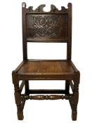 18th century oak back-stool chair