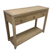 Limed oak console or side table