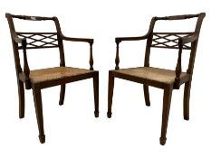 Pair of early 20th century Regency Revival mahogany armchairs