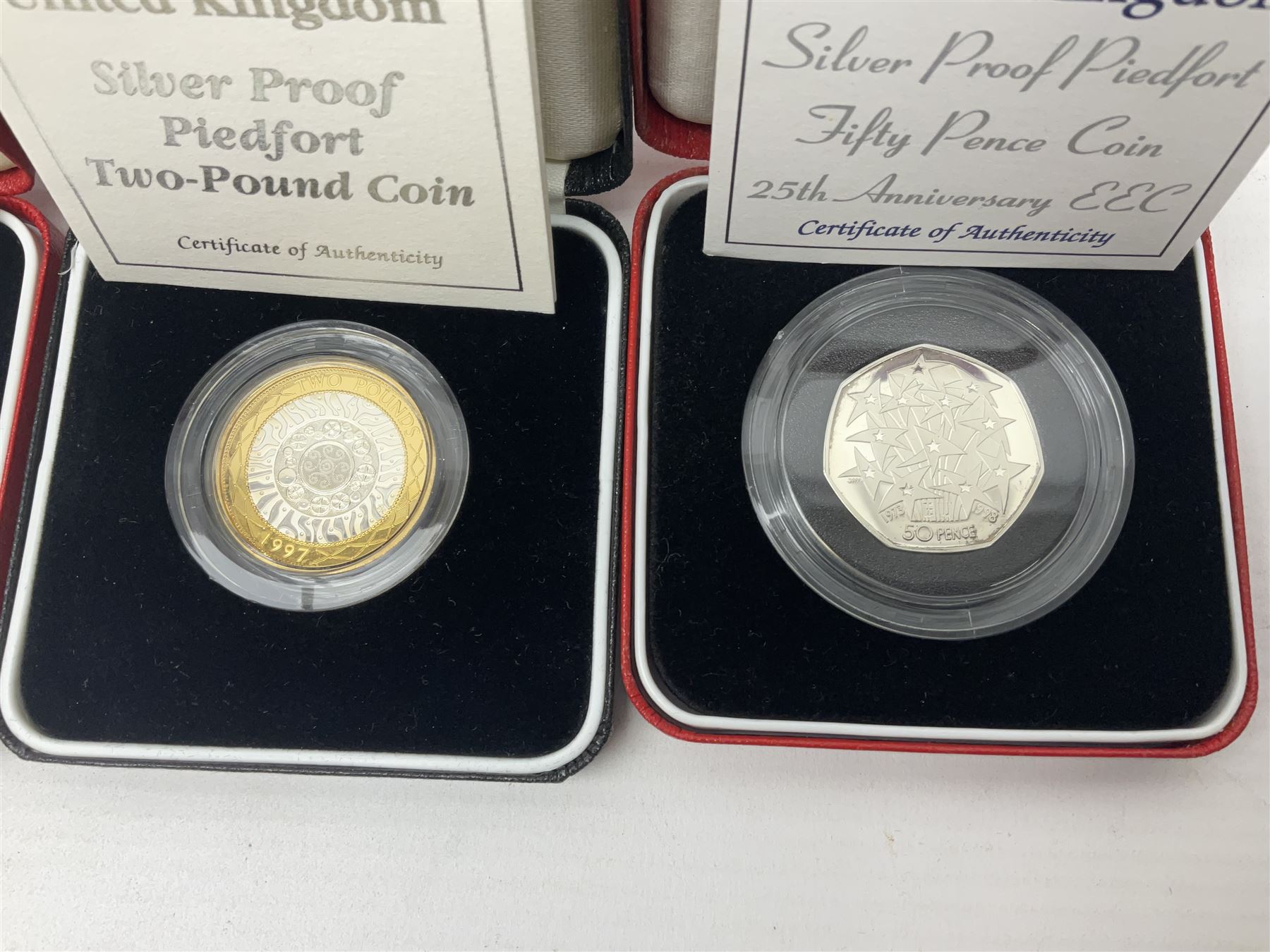 Five The Royal Mint United Kingdom silver proof piedfort coins - Image 4 of 7