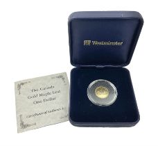 Queen Elizabeth II Canada 1995 one twentieth ounce fine gold one dollar coin