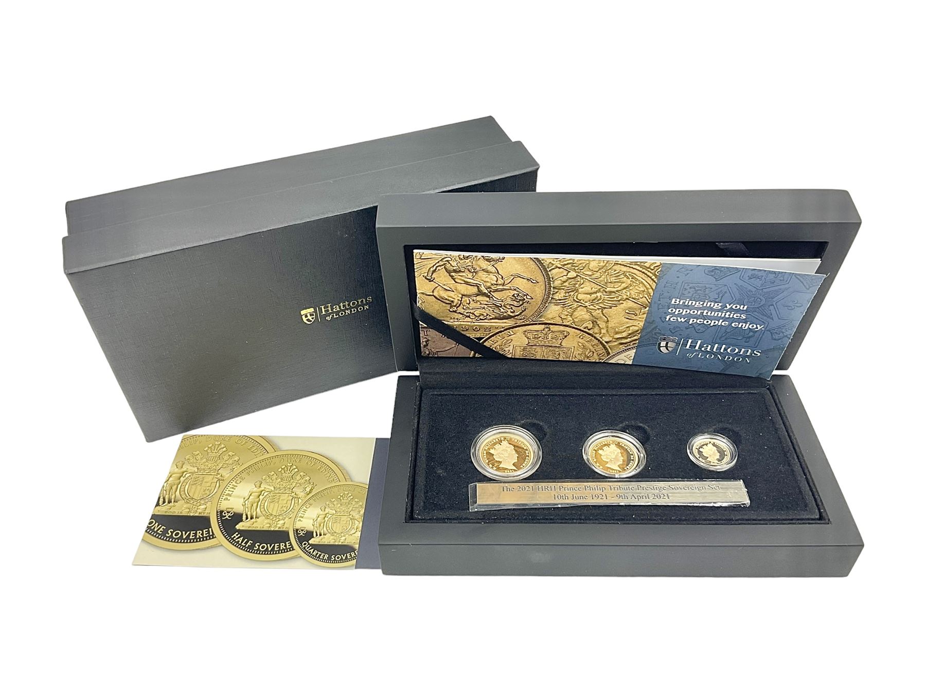 Queen Elizabeth II Tristan Da Cunha 2021 'HRH Prince Philip Tribute Gold Sovereign Prestige Set' com