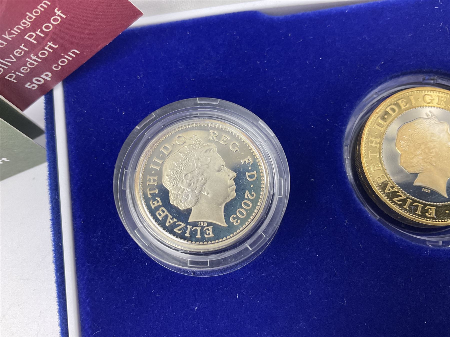 The Royal Mint United Kingdom 2003 silver proof piedfort three coin collection - Image 5 of 9