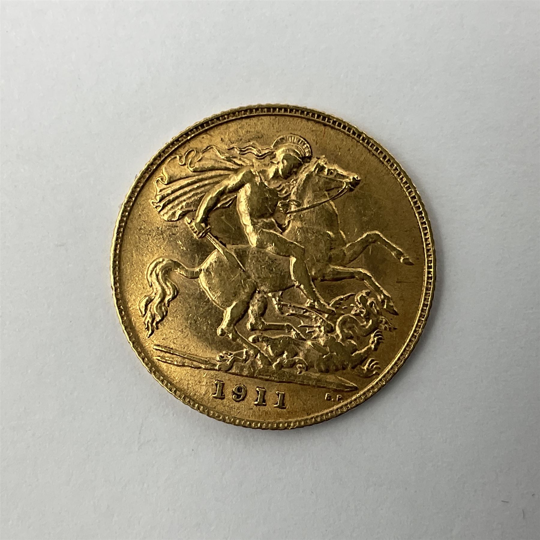 King George V 1911 gold half sovereign coin - Image 2 of 4