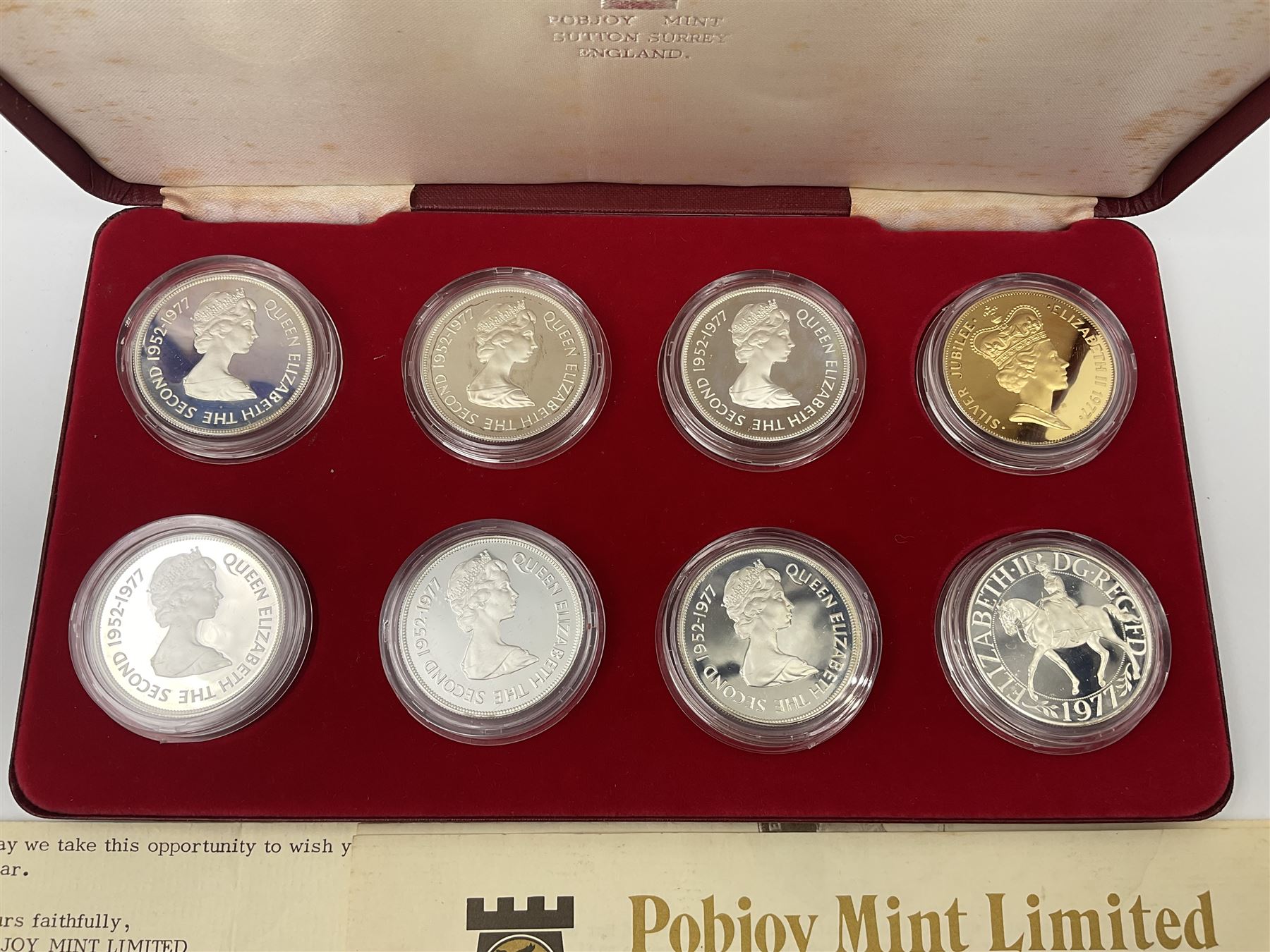 Pobjoy Mint sterling silver proof seven crown coin and gold plated sterling silver proof 'Silver Jub - Image 5 of 8