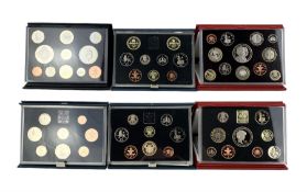 Six The Royal Mint United Kingdom proof coin collections