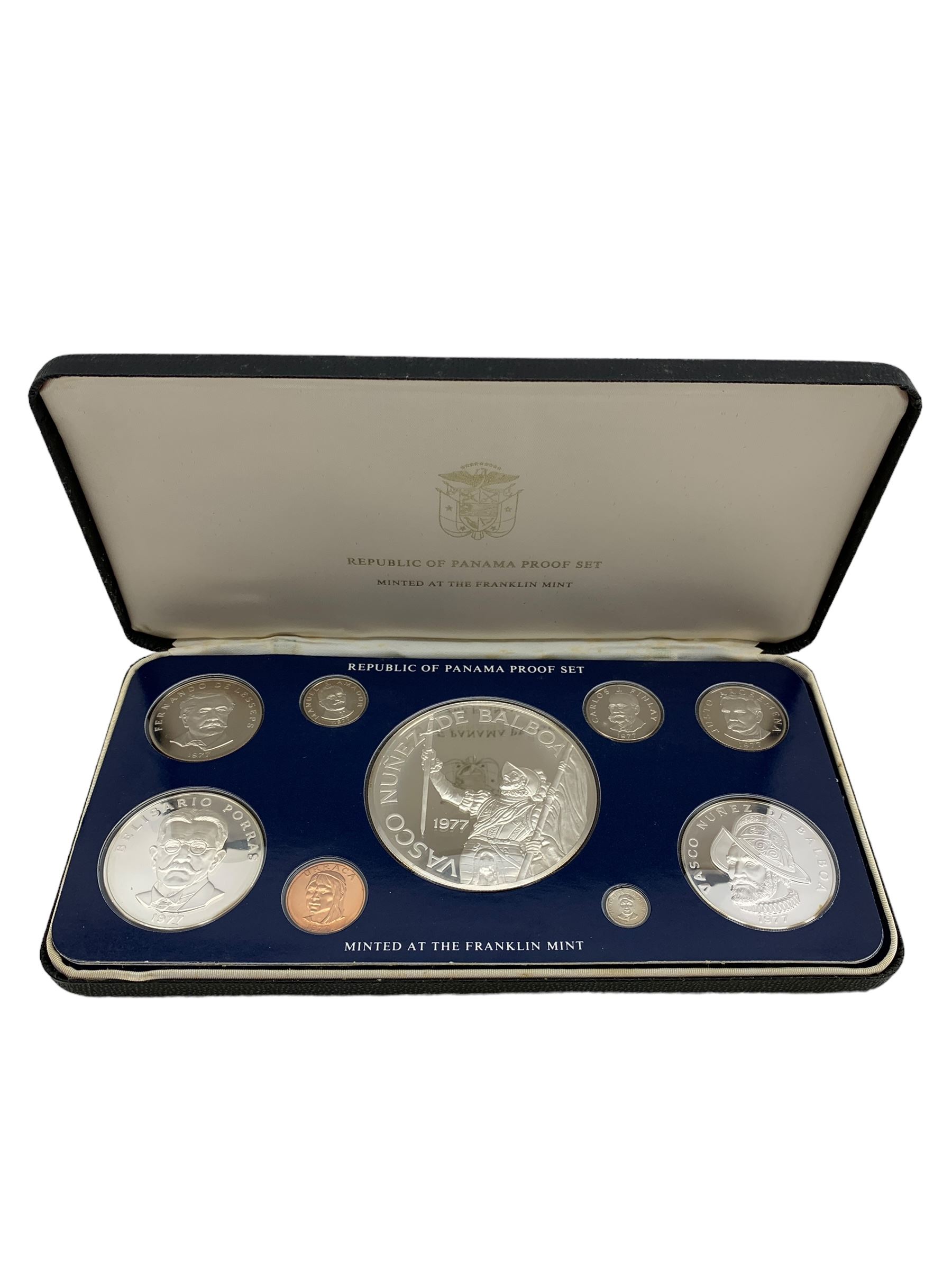 Republic of Panama proof nine coin set