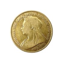 Queen Victoria 1895 gold half sovereign coin