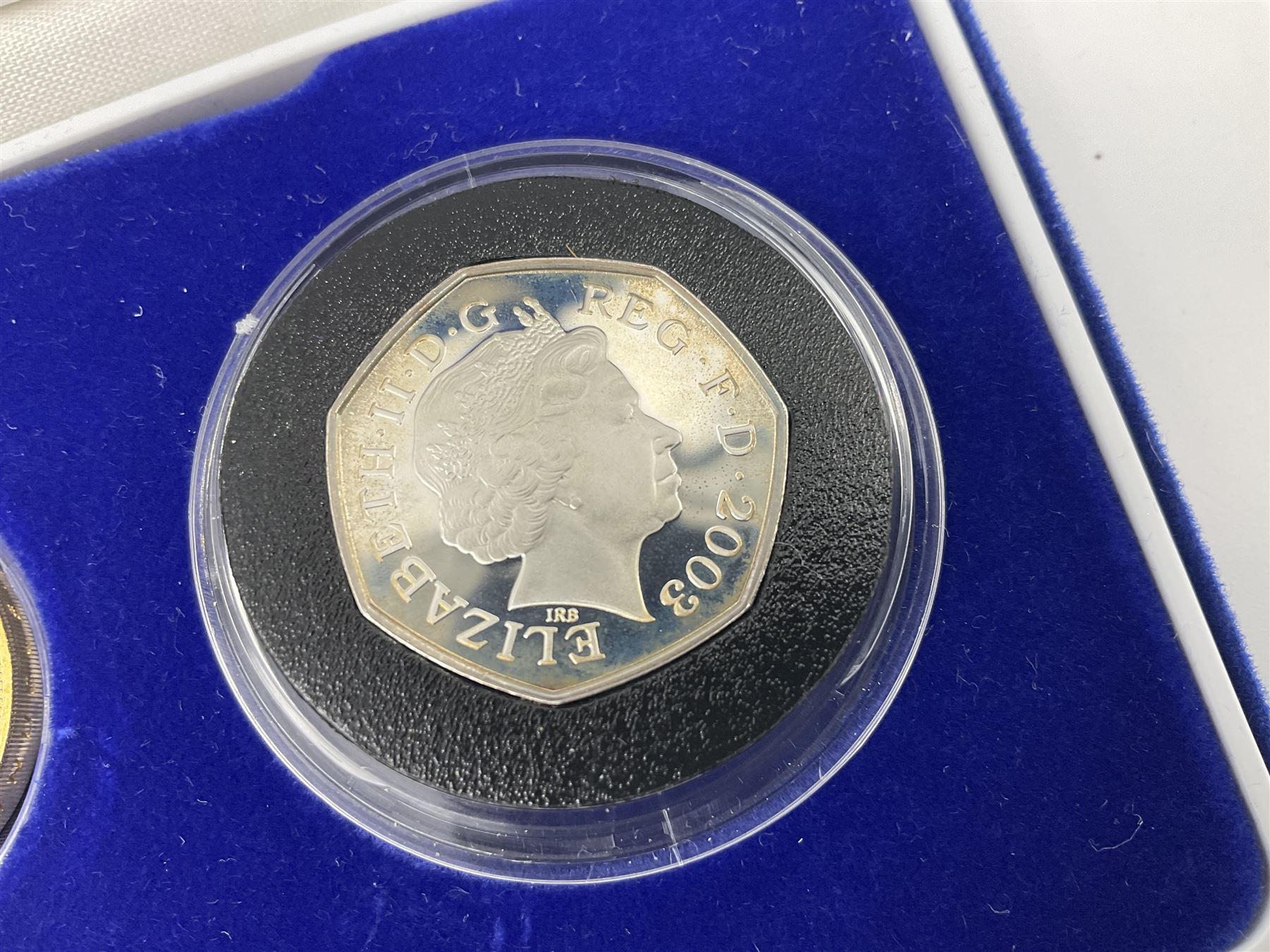 The Royal Mint United Kingdom 2003 silver proof piedfort three coin collection - Image 7 of 9