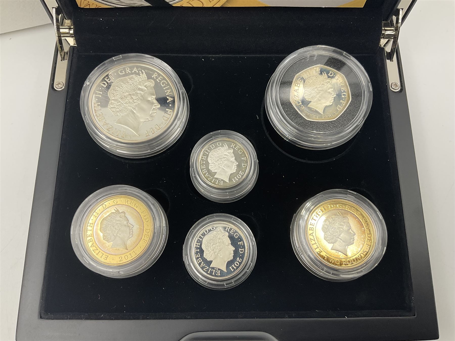 The Royal Mint United Kingdom 2011 silver proof piedfort six coin set - Image 7 of 8