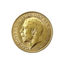 King George V 1911 gold half sovereign coin