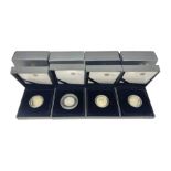 Four The Royal Mint United Kingdom silver proof coins
