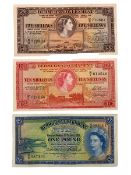 Three Queen Elizabeth II Bermuda Government banknotes
