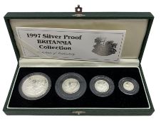 The Royal Mint United Kingdom 1997 silver proof Britannia four coin set