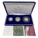 The Royal Mint United Kingdom 2003 silver proof piedfort three coin collection