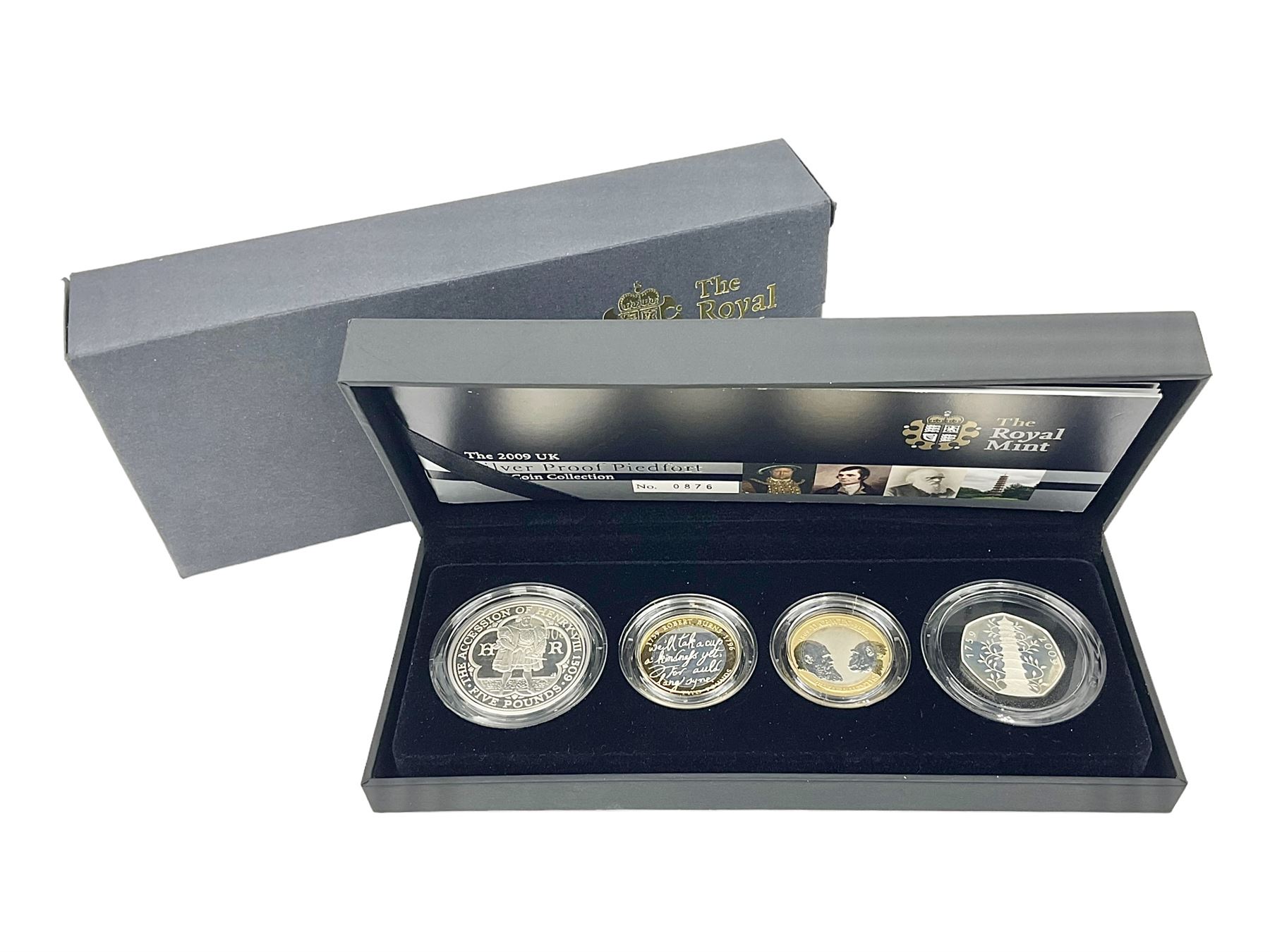 The Royal Mint United Kingdom 2009 silver proof piedfort four coin collection