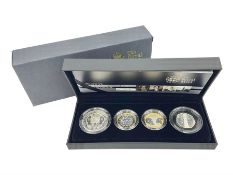 The Royal Mint United Kingdom 2009 silver proof piedfort four coin collection