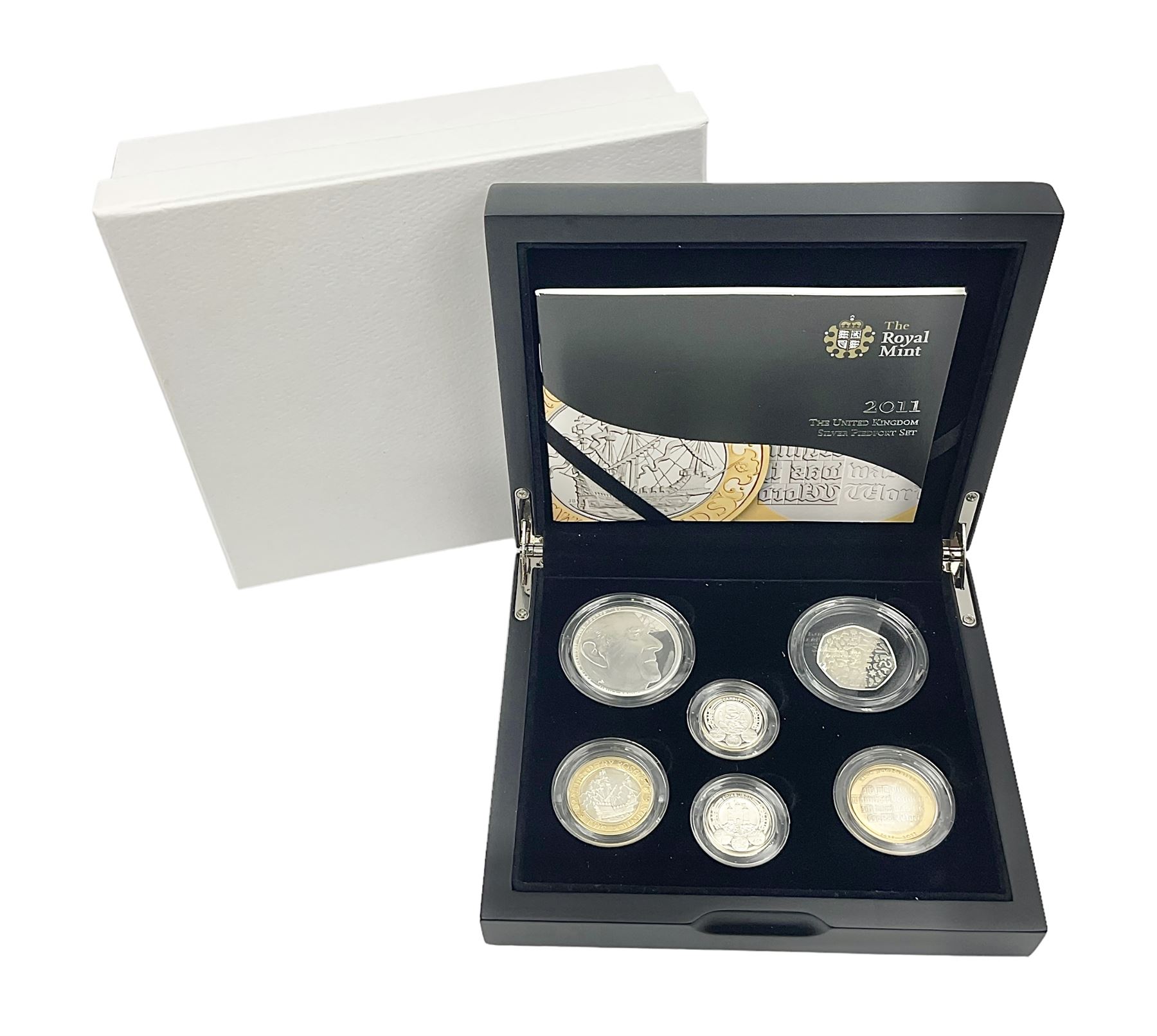 The Royal Mint United Kingdom 2011 silver proof piedfort six coin set