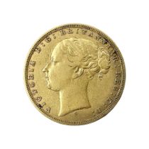 Queen Victoria 1872 gold full sovereign coin